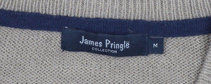 James Pringle Men's Beige V-Neck Pullover Jumper M