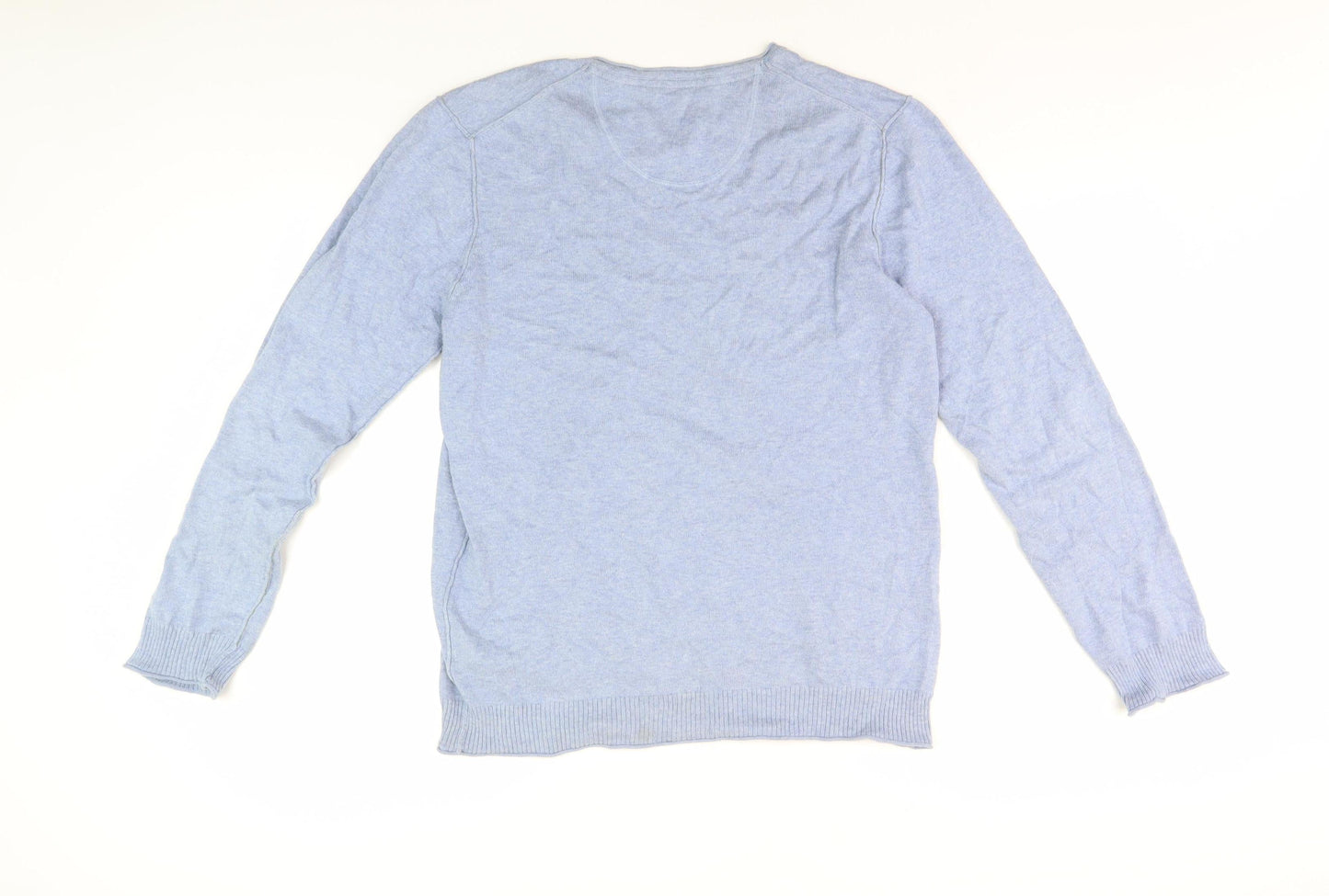 White Stuff Men's Blue V-Neck Pullover Jumper M
