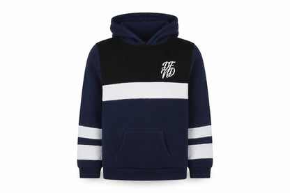 Boys Blue Colourblock Hoodie, Size 13-14, Pullover Style