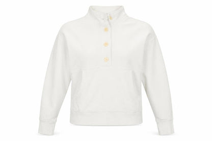 Aerie Women's White Henley Sweatshirt, Size S, Casual