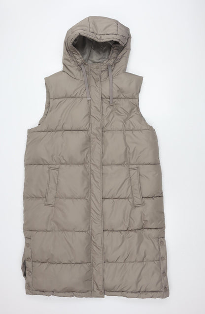 New Look Women's Beige Hooded Puffer Waistcoat - Size 16