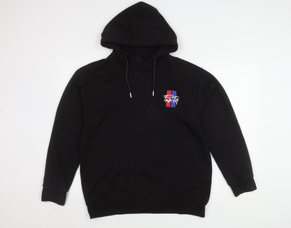 FAK-TOR Men's Black Pullover Hoodie M Graphic Print