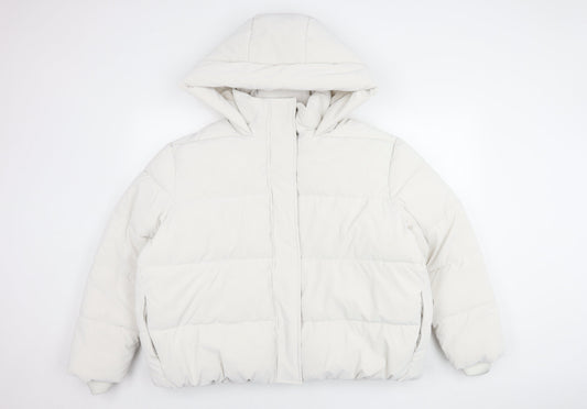 Womens UK Size 20 Marks and Spencer Ivory Puffer Jacket