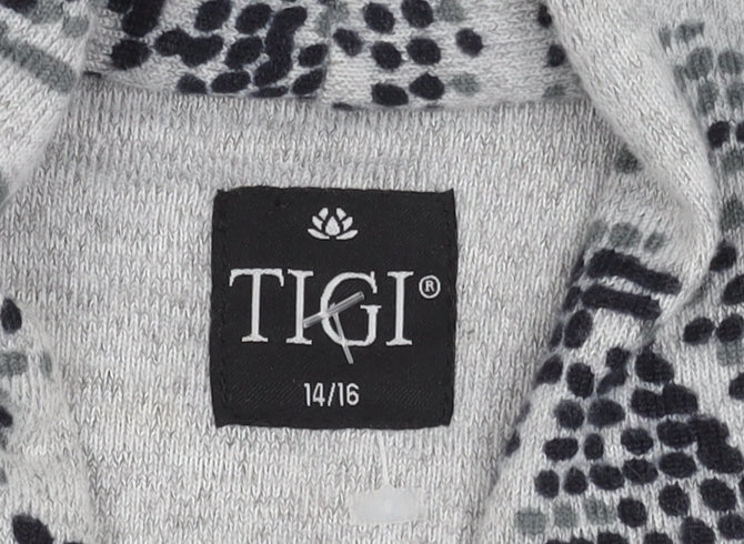 Womens UK Size L TIGI Grey Cardigan Jumper