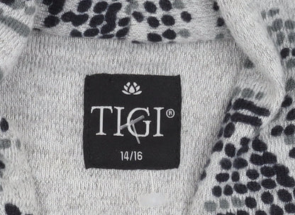 Womens UK Size L TIGI Grey Cardigan Jumper