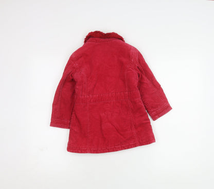 Next Girls Red Cotton Coat 3-4 Years