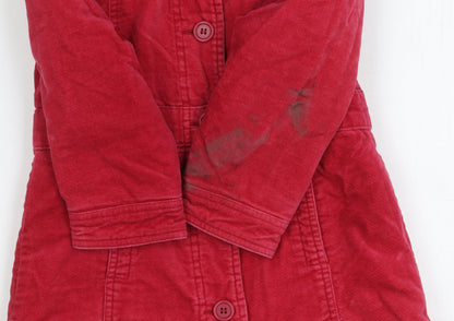 Next Girls Red Cotton Coat 3-4 Years