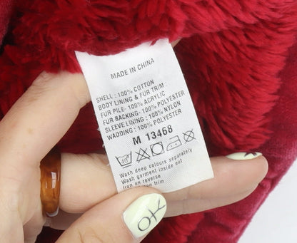 Next Girls Red Cotton Coat 3-4 Years