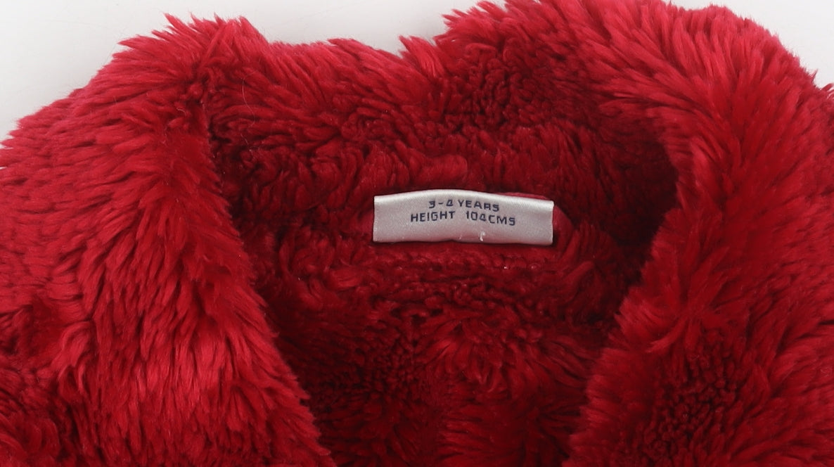 Next Girls Red Cotton Coat 3-4 Years