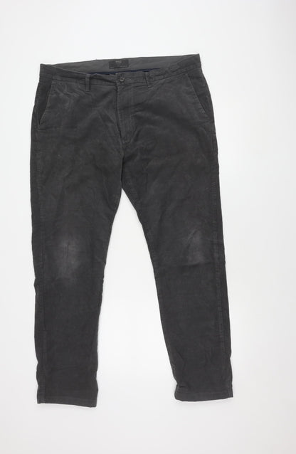 Marks and Spencer Men's Grey 38 Regular Fit Trousers