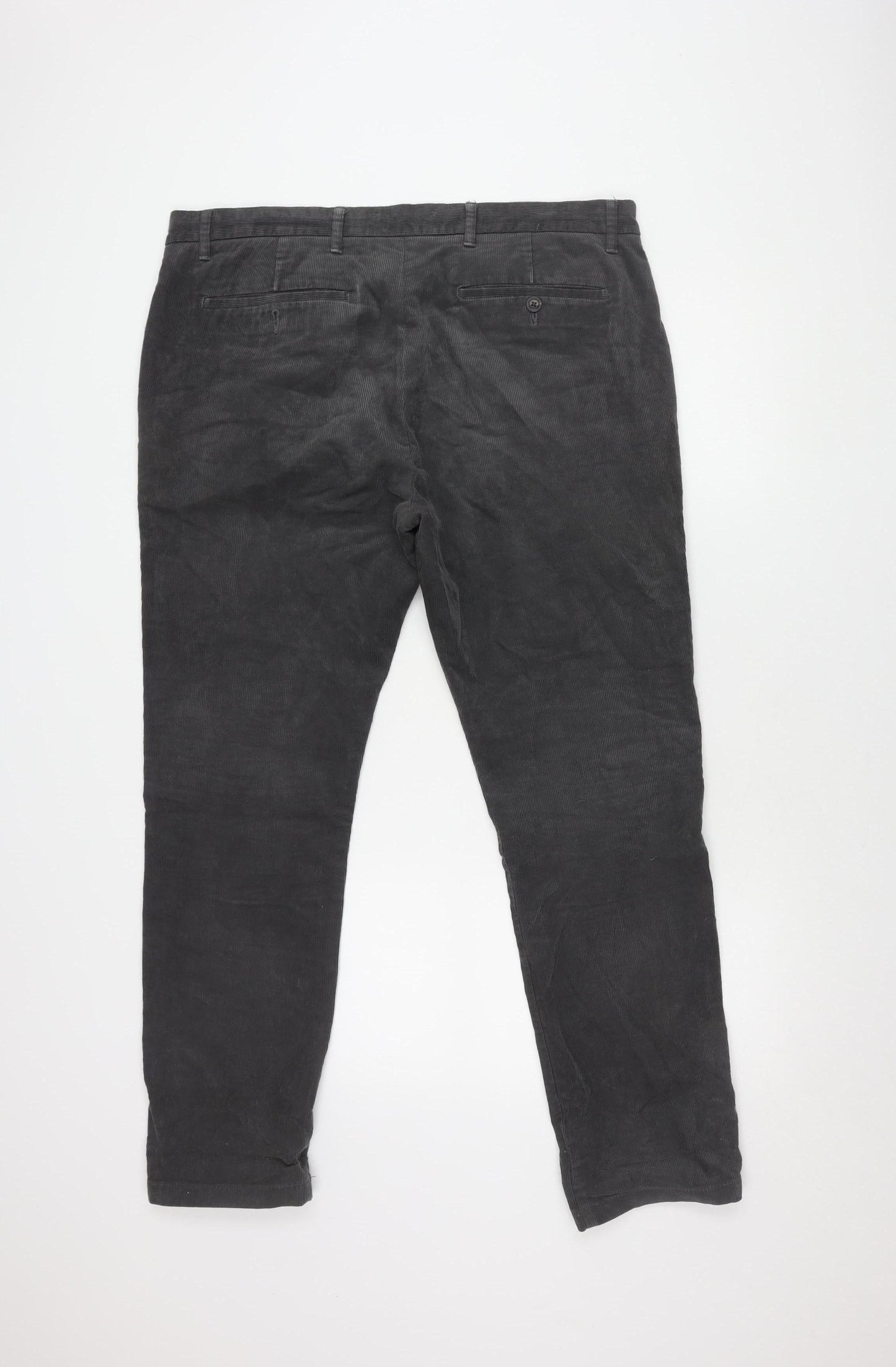 Marks and Spencer Men's Grey 38 Regular Fit Trousers