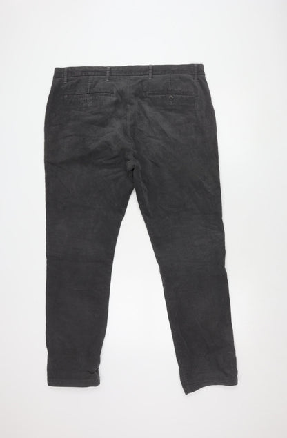 Marks and Spencer Men's Grey 38 Regular Fit Trousers