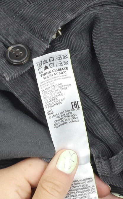 Marks and Spencer Men's Grey 38 Regular Fit Trousers