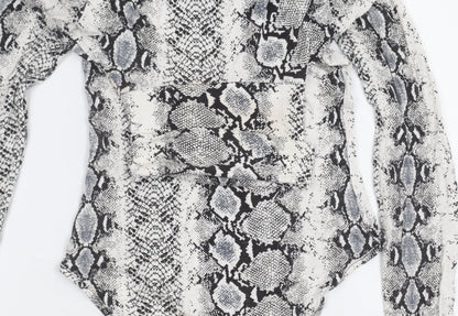 PrettyLittleThing Women's Snakeskin Long Sleeve Top