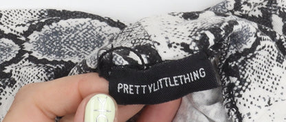 PrettyLittleThing Women's Snakeskin Long Sleeve Top