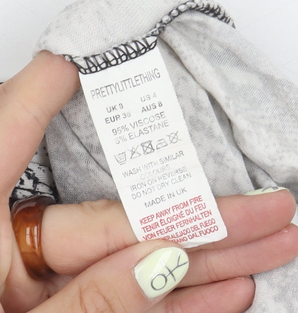 PrettyLittleThing Women's Snakeskin Long Sleeve Top