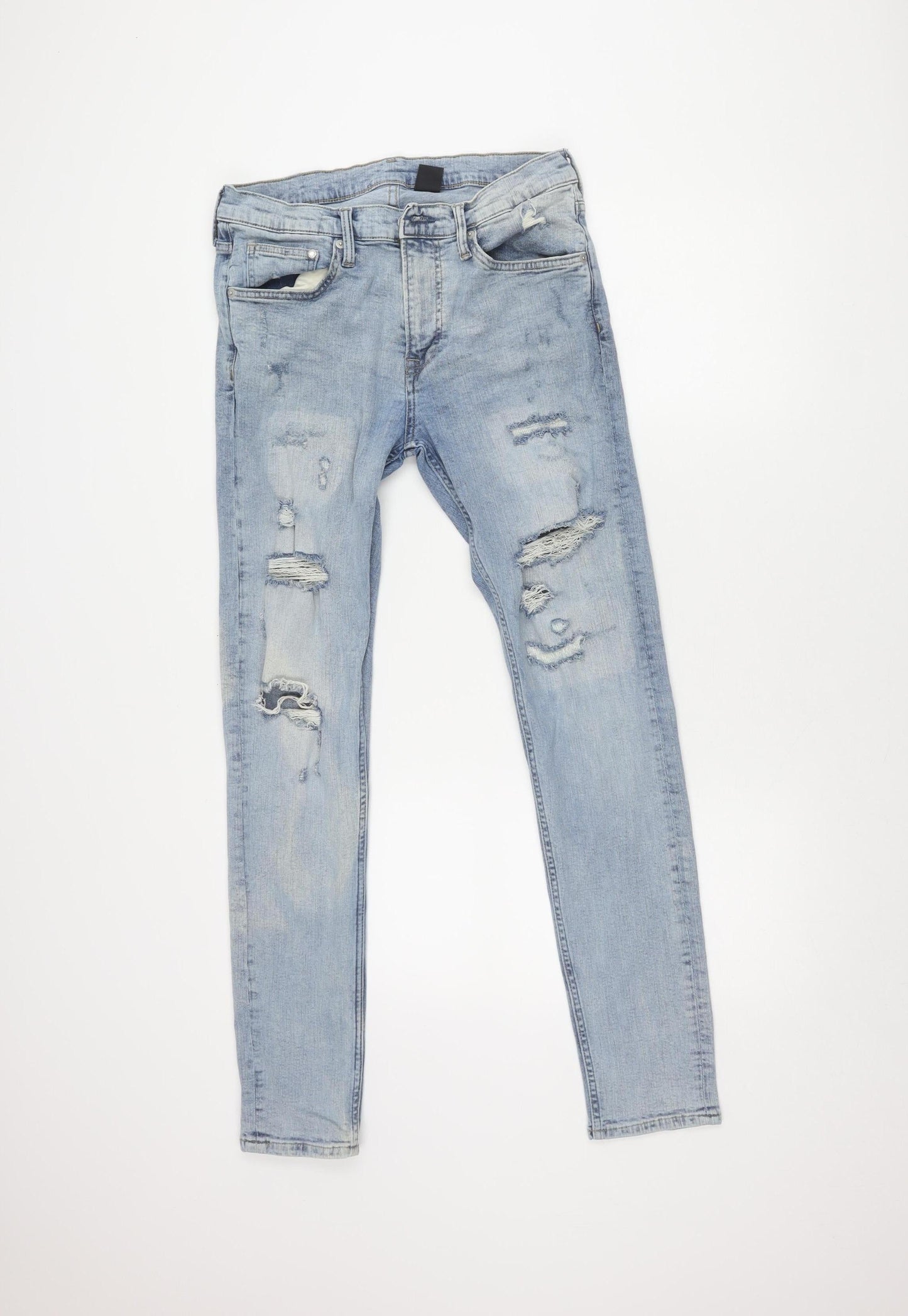 Womens UK Size 4 H&M Slim Fit Skinny Blue Jeans