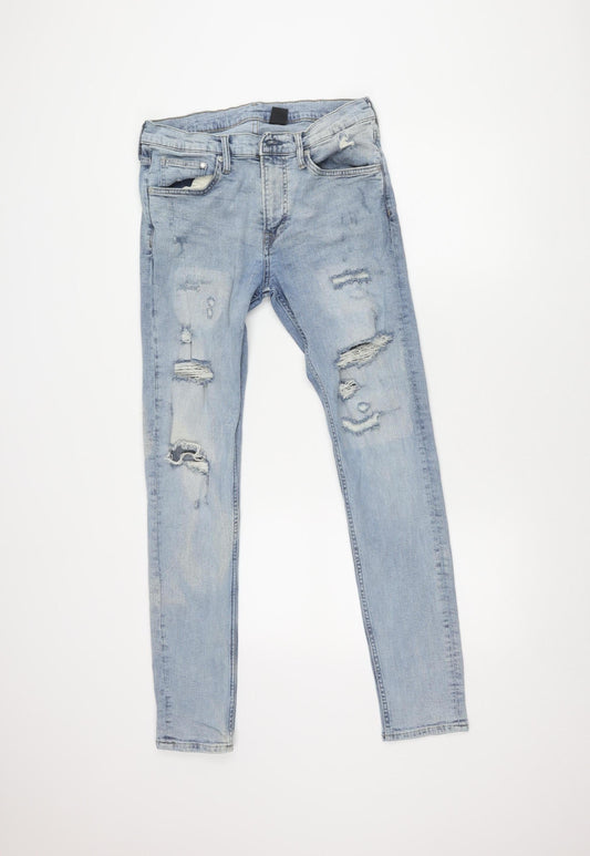 Womens UK Size 4 H&M Slim Fit Skinny Blue Jeans