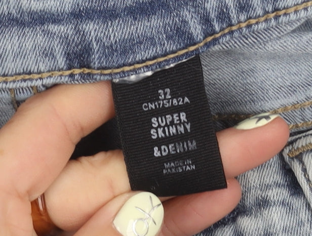 Womens UK Size 4 H&M Slim Fit Skinny Blue Jeans