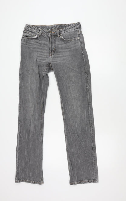 Womens UK Size 27 Weekday Regular Fit Straight Grey Jeans