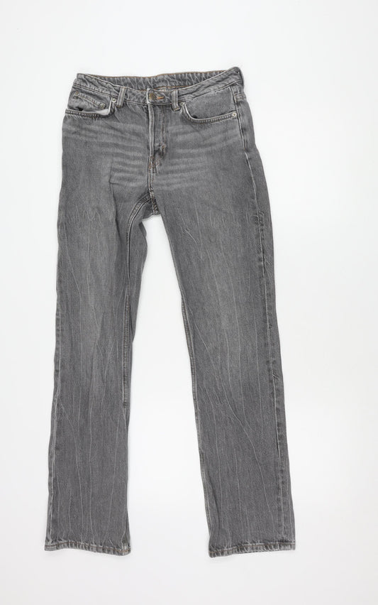 Womens UK Size 27 Weekday Regular Fit Straight Grey Jeans