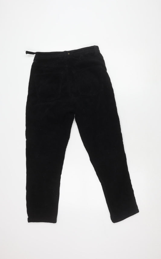Topshop Women's Black Corduroy Trousers Size 8 Casual Comfy