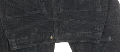 Topshop Women's Black Corduroy Trousers Size 8 Casual Comfy