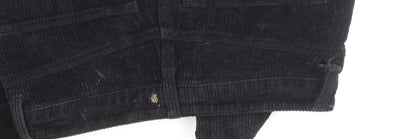 Topshop Women's Black Corduroy Trousers Size 8 Casual Comfy