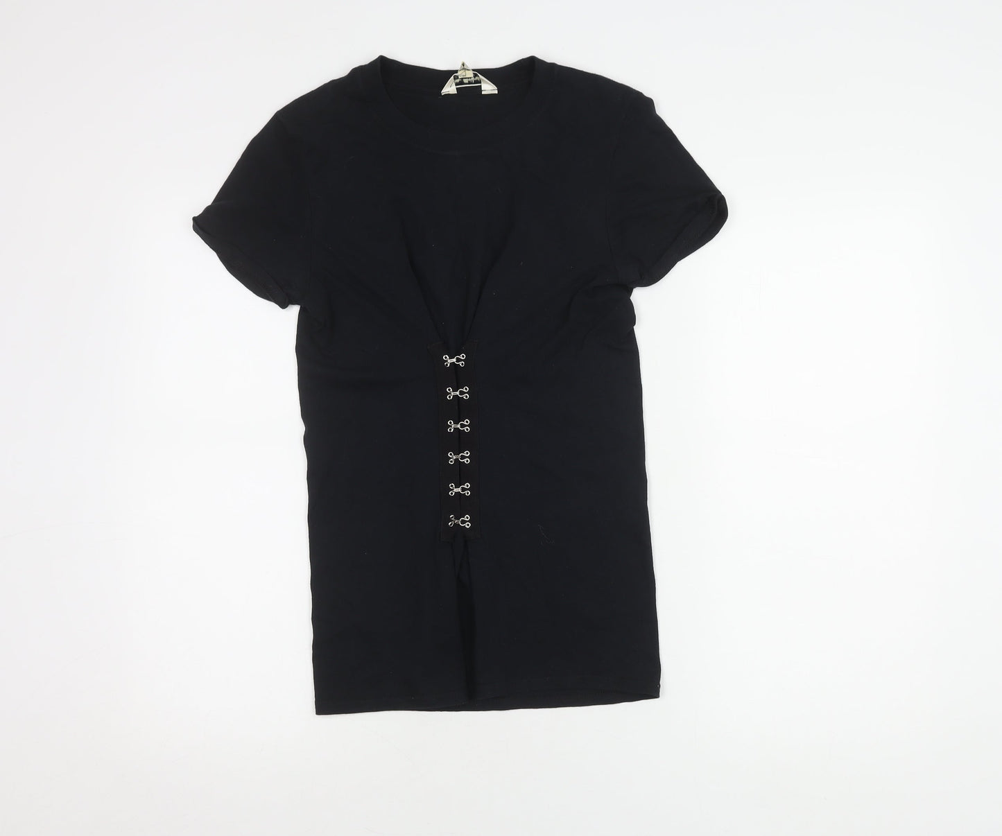 Womens UK Size 6 Miss Selfridge Black Basic T-Shirt