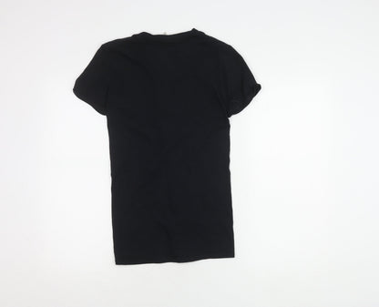 Womens UK Size 6 Miss Selfridge Black Basic T-Shirt