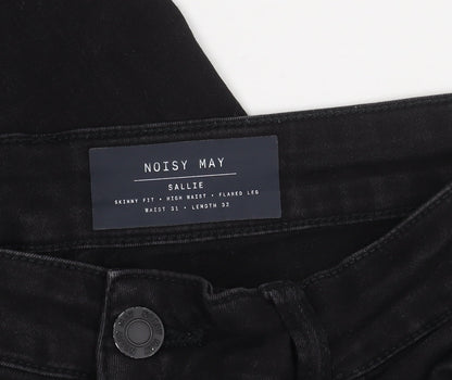 Noisy May Women's Black Flared Jeans, Size UK 3, High Waist