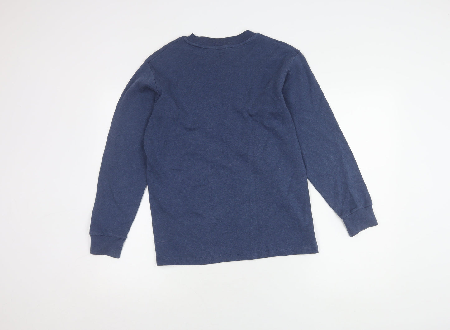 Uniqlo Men's Blue Long Sleeve Crew Neck T-Shirt M