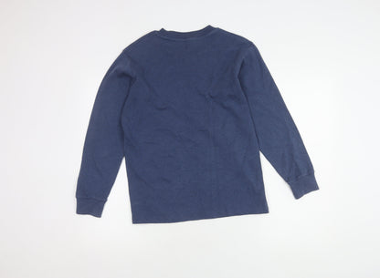 Uniqlo Men's Blue Long Sleeve Crew Neck T-Shirt M
