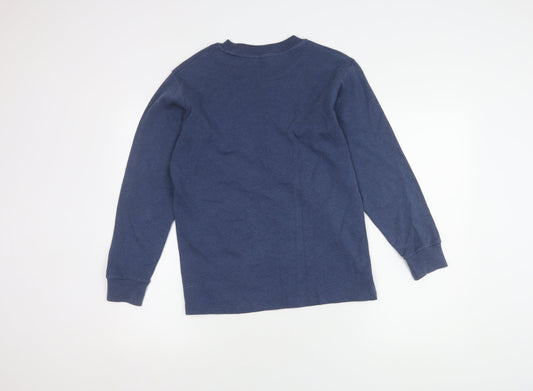 Uniqlo Men's Blue Long Sleeve Crew Neck T-Shirt M