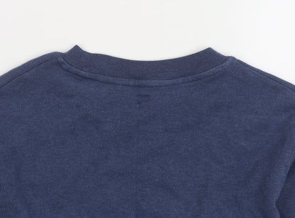 Uniqlo Men's Blue Long Sleeve Crew Neck T-Shirt M