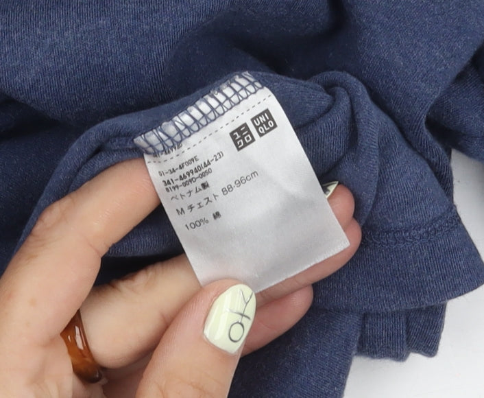 Uniqlo Men's Blue Long Sleeve Crew Neck T-Shirt M