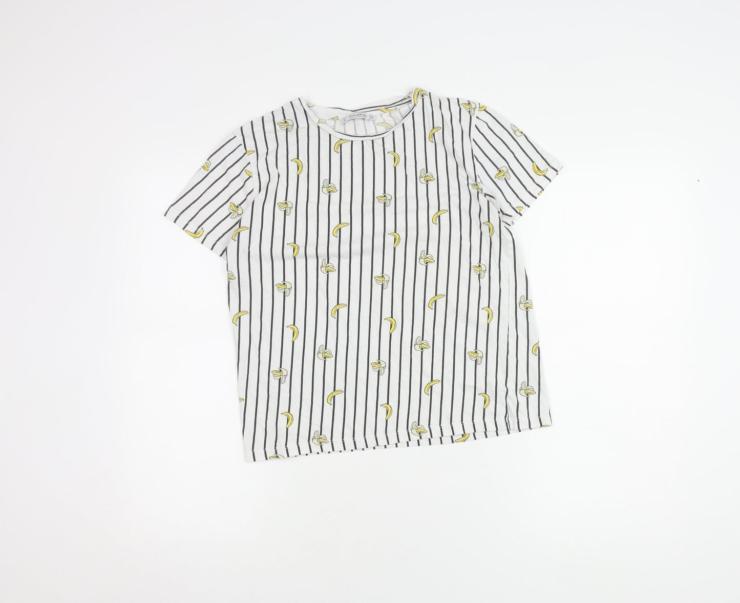 Unisex Adults UK Size S Pull&Bear White Basic T-Shirt