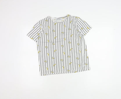 Unisex Adults UK Size S Pull&Bear White Basic T-Shirt