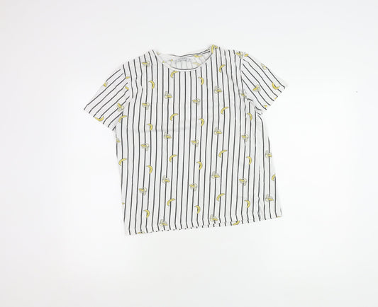 Unisex Adults UK Size S Pull&Bear White Basic T-Shirt