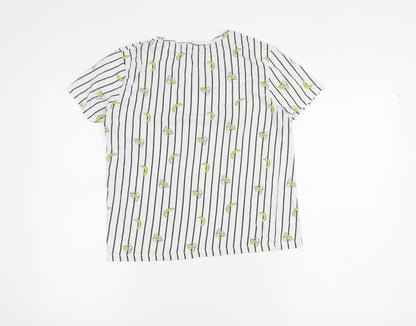 Unisex Adults UK Size S Pull&Bear White Basic T-Shirt