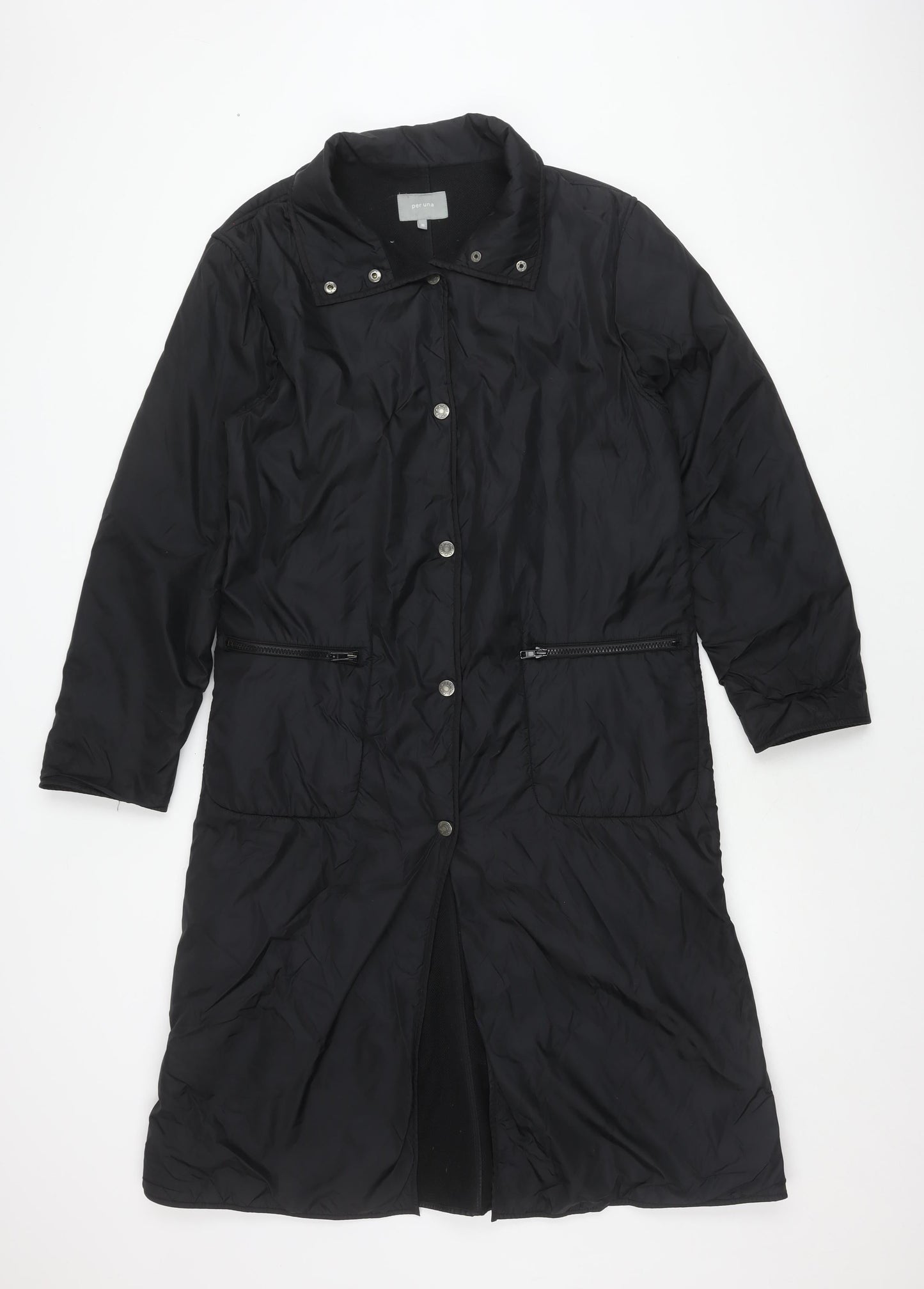 Womens UK Size M Per Una Black Trench Coat