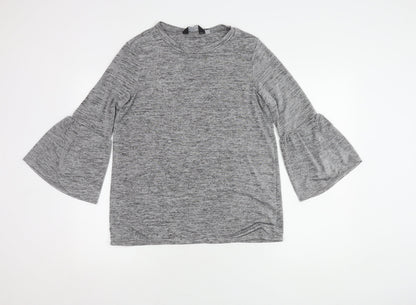 Dorothy Perkins Grey Women's Top Size 14 Bell Sleeve