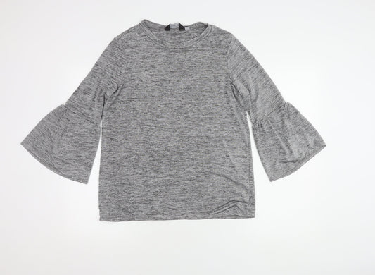 Dorothy Perkins Grey Women's Top Size 14 Bell Sleeve