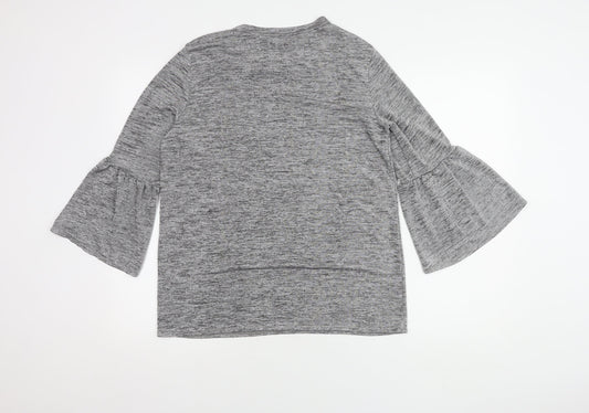 Dorothy Perkins Grey Women's Top Size 14 Bell Sleeve