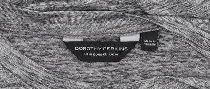 Dorothy Perkins Grey Women's Top Size 14 Bell Sleeve