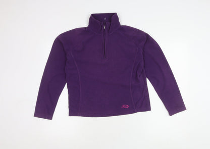 Crane Trail Women's Purple Pullover Fleece, Small, 1/4 Zip