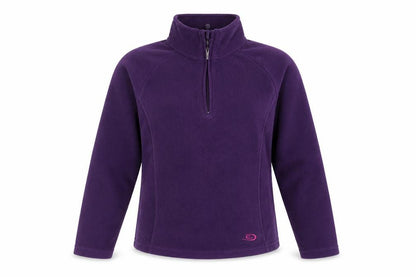 Crane Trail Women's Purple Pullover Fleece, Small, 1/4 Zip
