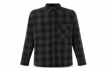 Front view of Pull&Bear Men's Grey Check Shirt Regular Fit, size S