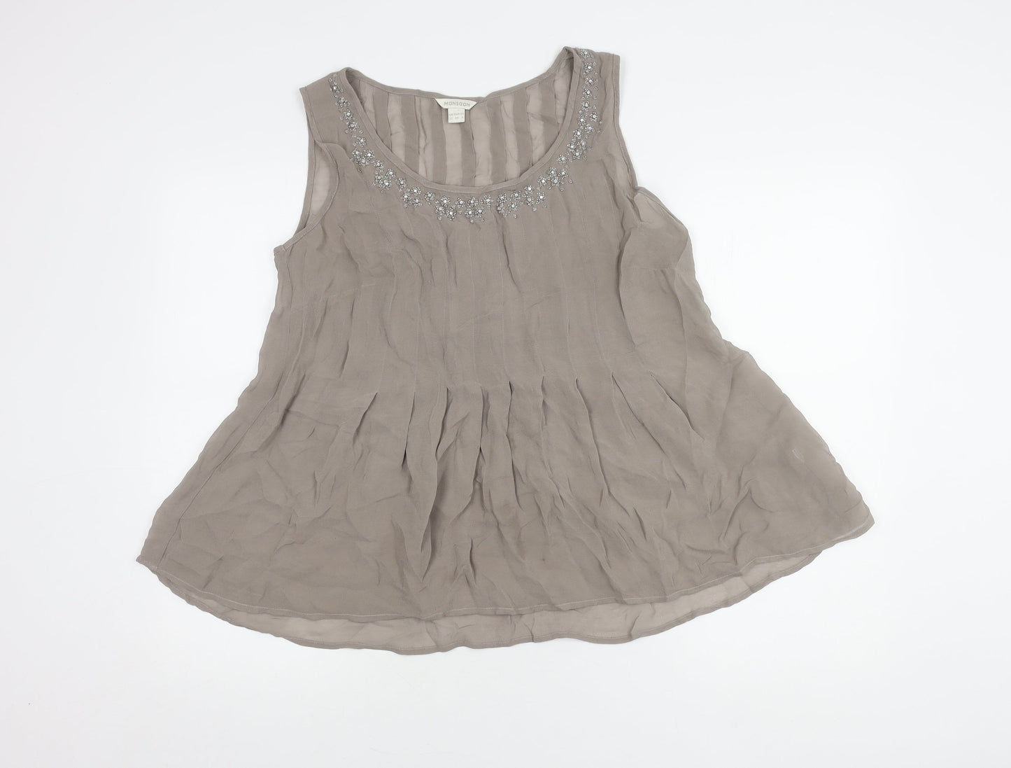 Womens UK Size 12 Monsoon Grey Tunic Blouse