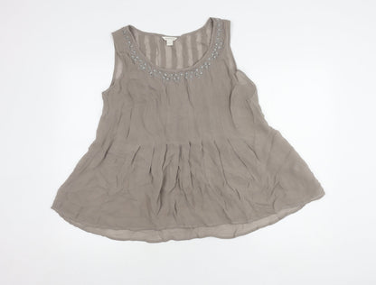 Womens UK Size 12 Monsoon Grey Tunic Blouse